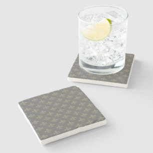 Fleur de lis Pattern + your image or text Stone Coaster