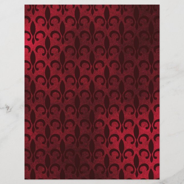 Fleur de Lis Patterned Scrapbook Ephemera (Front)