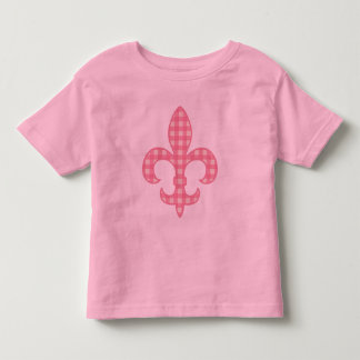Fleur de lis Pink Gingham toddler t-shirt