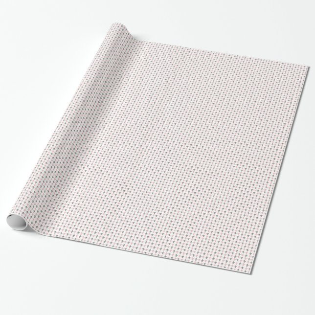 Fleur de Lis Pink Grey Wrapping Paper (Unrolled)