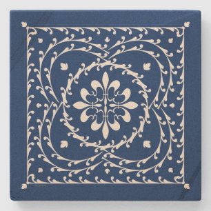 Fleur-de-lis Quatrefoil Stone Coaster