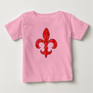 Fleur de lis Red Bandanna infant t-shirt