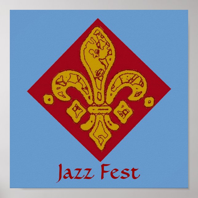 Fleur De Lis Red, Jazz Fest Poster (Front)