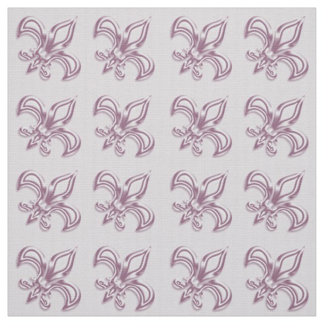 Fleur de Lis royal pink metallic  pattern Fabric (Swatch)