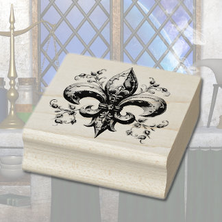 Fleur de Lis Rubber Stamp