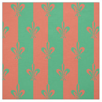 Fleur de Lis Sea Green and Copper