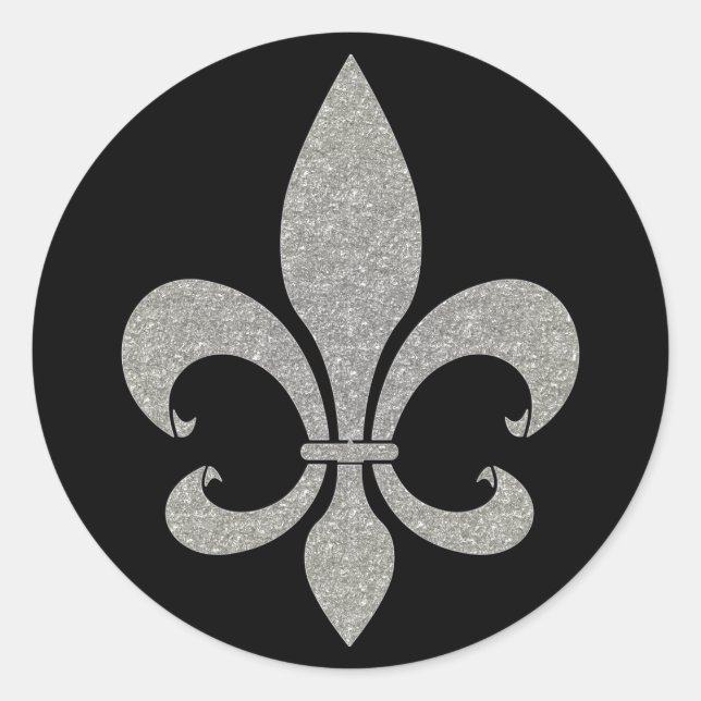 Fleur de lis silver and black Stickers (Front)
