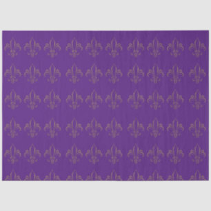Fleur De Lis Simple Elegant Purple and Gold  Tissue Paper