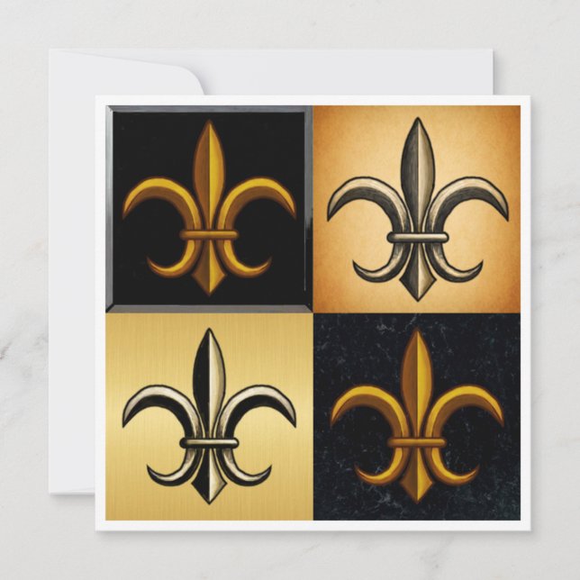Fleur De Lis Square Invitation (Front)
