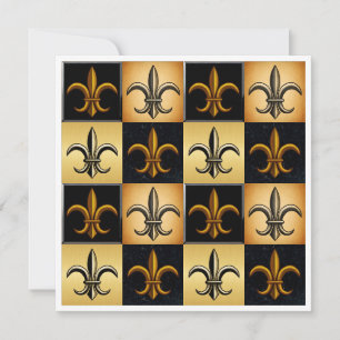 Fleur De Lis Square Tiles Invitation