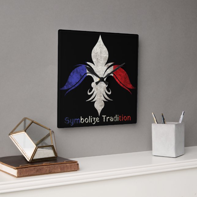 Fleur-de-Lis Square Wall Clock (Office)