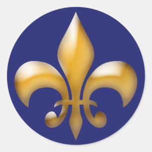 Fleur de Lis Stickers in Navy and Gold