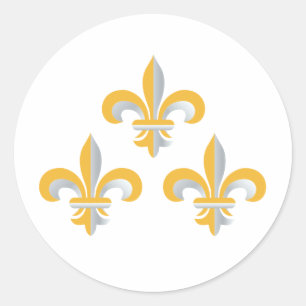 Fleur de Lis symbol Classic Round Sticker