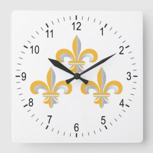Fleur de Lis symbol Square Wall Clock