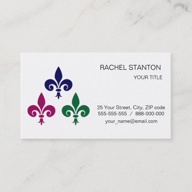 Fleur-de-lis symbols business card (Front)