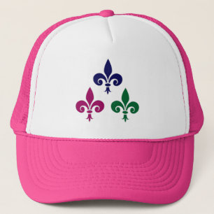 Fleur-de-lis symbols trucker hat