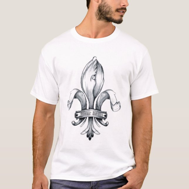 Fleur De Lis Tattoo T-shirt - Customised (Front)