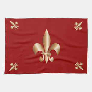 Fleur de lis tea towel