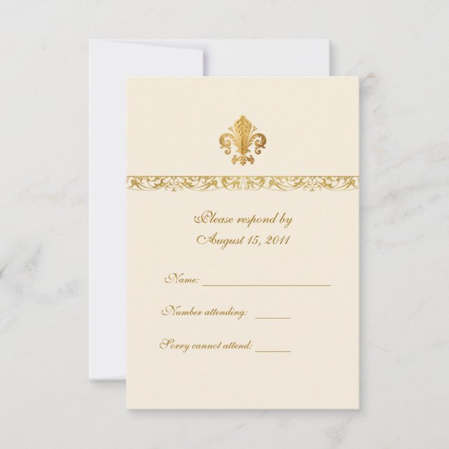 Fleur-de-lis Themed RSVP Card (Front)