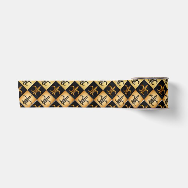 Fleur De Lis Tile Satin Ribbon (Front)