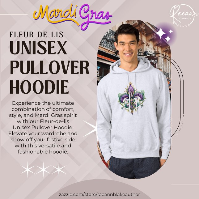 Fleur-de-lis Unisex Pullover Hoodie (Creator Uploaded)