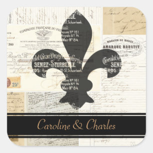 Fleur de Lis Vintage French wedding Stickers