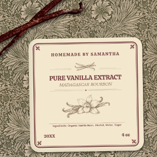 Fleur-de-lis - Vintage Vanilla Extract Label