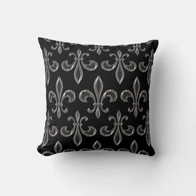 Fleur De Lis Wallpapered Cushion (Front)