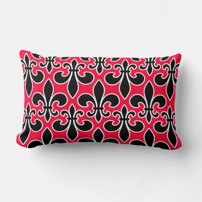 Fleur De Lis Wallpapered Lumbar Cushion (Front)