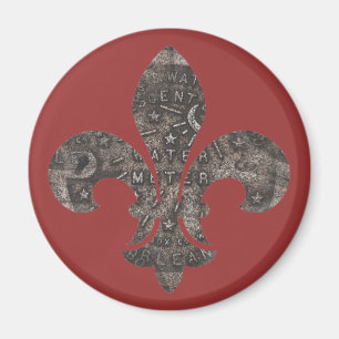 Fleur De Lis Water Metre Lid Magnet