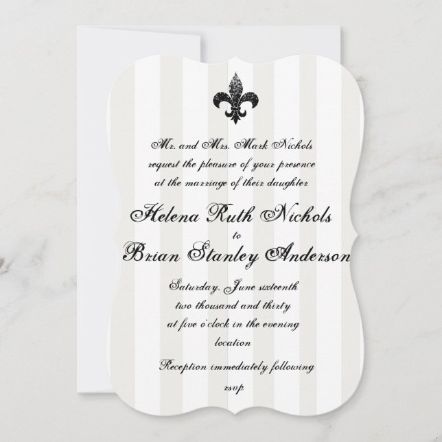 Fleur De Lis Wedding Invitations (Front)