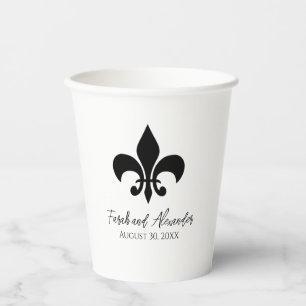 Fleur de Lis Wedding Paper Cups