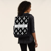 Fleur de Lis, White on Black, White, Your Name