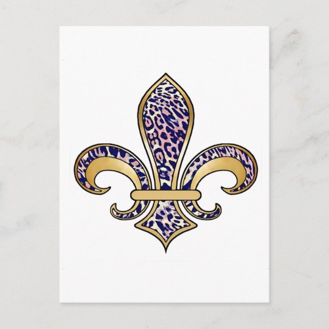 Fleur de Lis with pattern - 04 Postcard (Front)