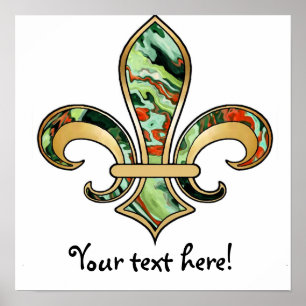 Fleur de Lis with pattern - 07 Poster