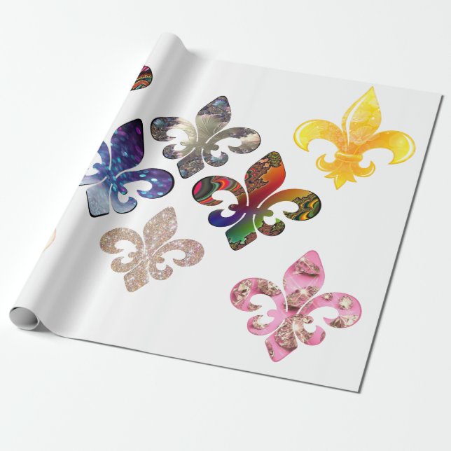 Fleur De Lis Wrapping Paper (Unrolled)