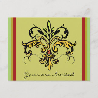 Fleur de lis Xmas Invitation