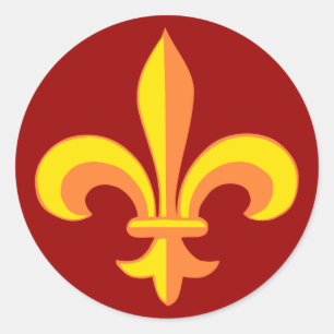 Fleur De Lis yellow Classic Round Sticker