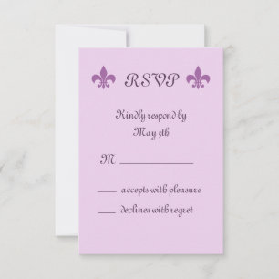 Fleur de Lise RSVP in Lilacs Card