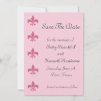 Fleur de Lise Save the Date in Pretty Pinks