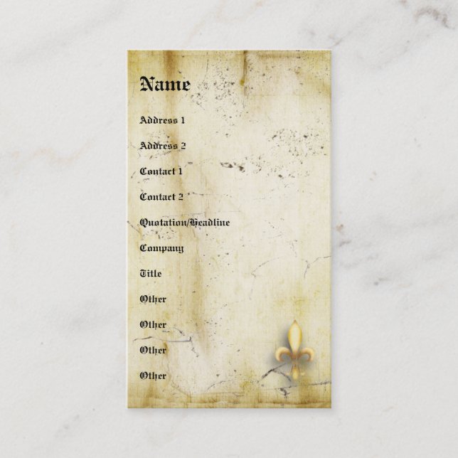 Fleur- de- Lys Business Card (Front)