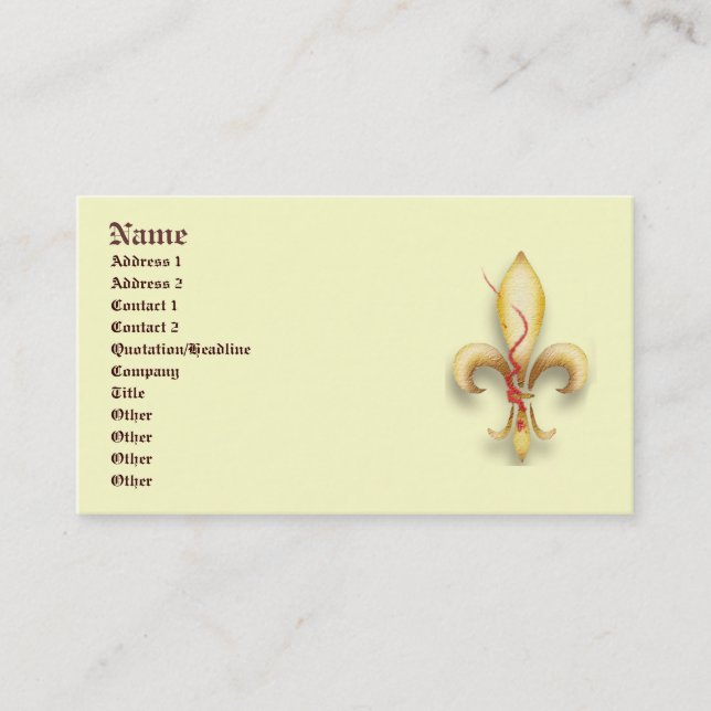 Fleur-de-Lys! Business Card (Front)