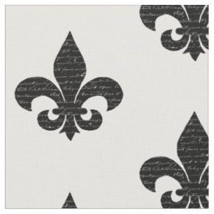 Fleur de lys fabric french typography