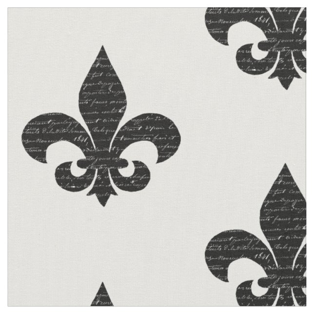 Fleur de lys fabric french typography (Close Up)