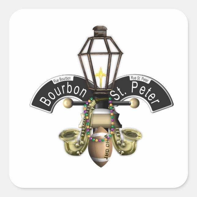 Fleur de New Orleans Square Sticker (Front)