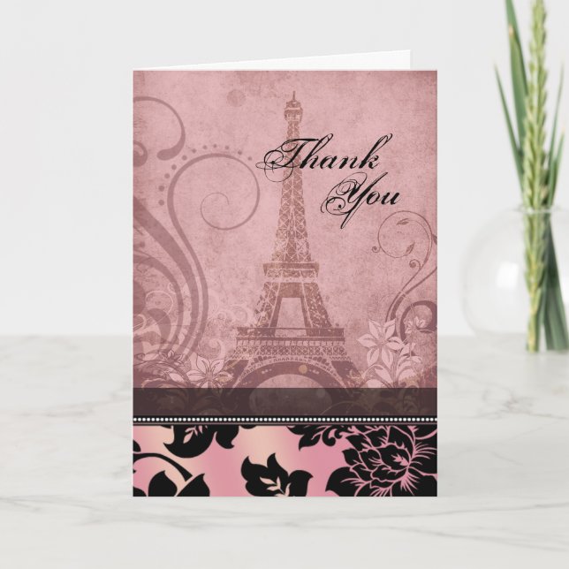 Fleur de Paris Eiffel Tower | pink Thank You (Front)