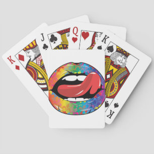 Fleur De Rainbow Licking Lips Playing Cards
