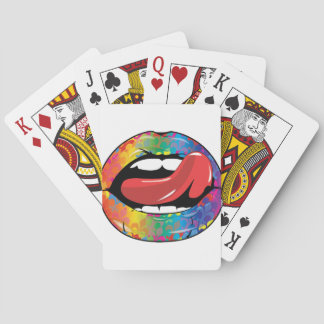 Fleur De Rainbow Licking Lips Playing Cards