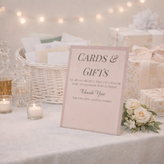 Fleur de Satin Cards & Gifts Pedestal Sign