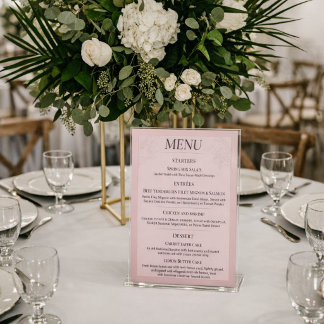Fleur de Satin Menu Pedestal Sign